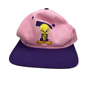 Vintage Fresh Caps Looney Tunes Tweety Hat Cap Snap Back Teens One Size Pink 90s
